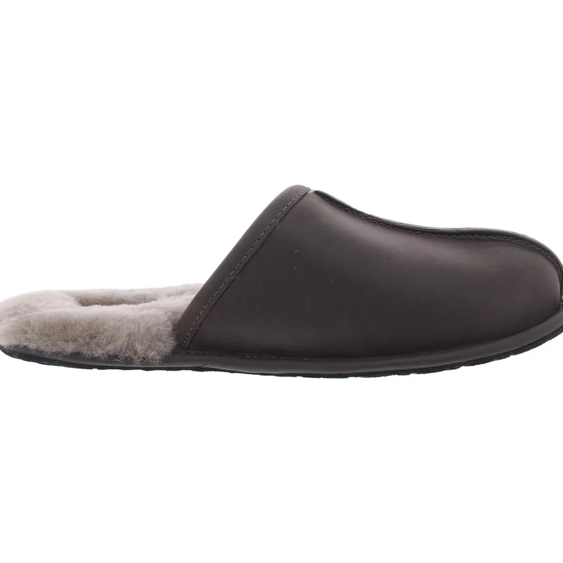 Scuff Lined Leather Scuff Slippers