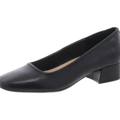 SEJAIN Padded Insole Leather Block Heels