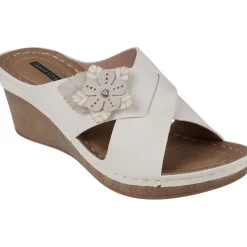 Selly Criss-Cross Front Slip On Wedge Sandals