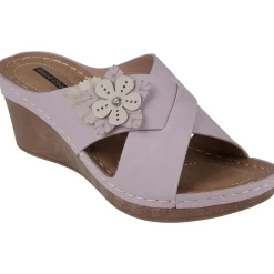 Selly Criss-Cross Front Slip On Wedge Sandals