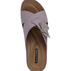 Selly Criss-Cross Front Slip On Wedge Sandals