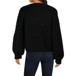Sequined Knit Crewneck Sweater