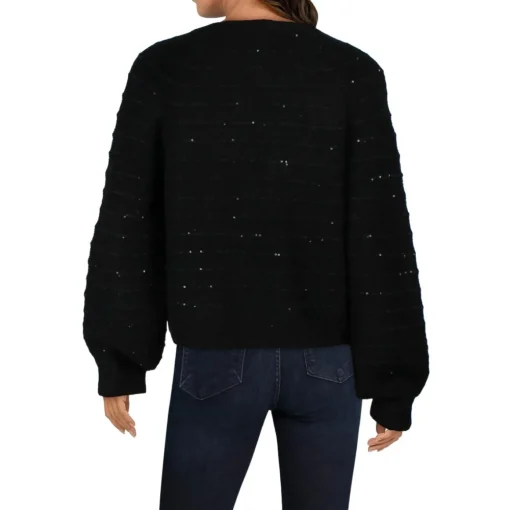Sequined Knit Crewneck Sweater