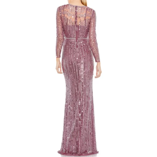Sequined Long Sleeves Evening Dress