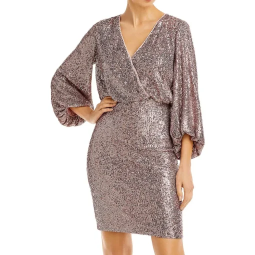 Sequined Stretch Fit & Flare Dress