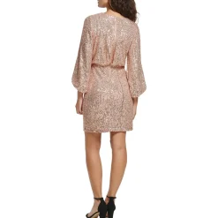 Sequined Stretch Fit & Flare Dress