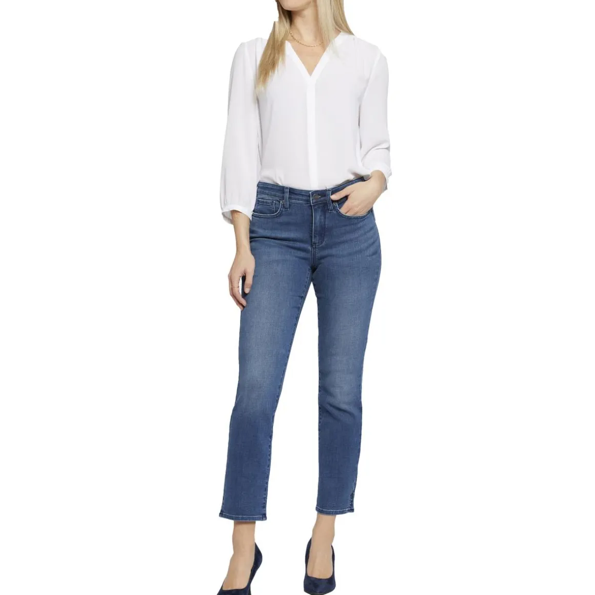 Sheri Slit Denim Ankle Jeans