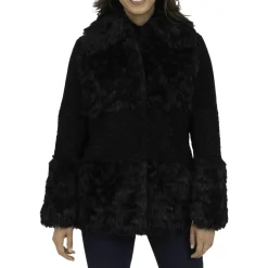 Short Mixed Faux Fur Winter Coat