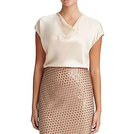 Silk Cowl Neck Blouse