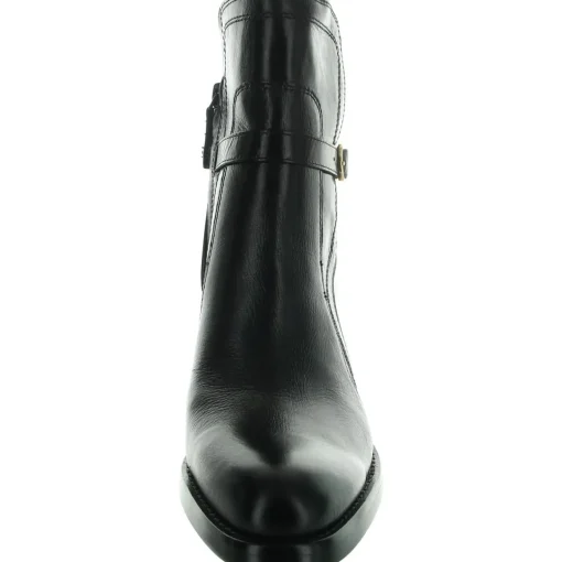 Simona Leather Block Heel Ankle Boots