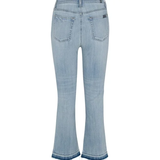 Slim Kick Distressed Denim Bootcut Jeans