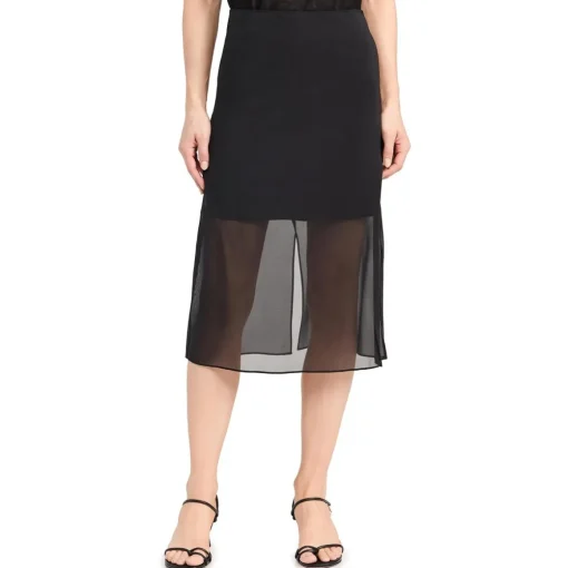 Slit Sheer Pencil Skirt