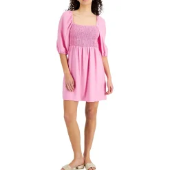Smocked Square Neckline Fit & Flare Dress