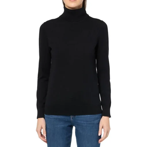 Solid Cotton Turtleneck Sweater