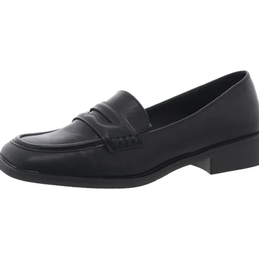 Solid Faux Leather Loafers