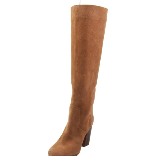 Solid Leather Knee-High Boots