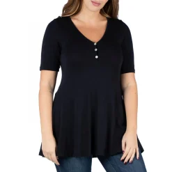 Solid Rayon Henley