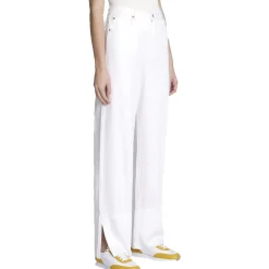 Split Hem Denim Wide Leg Jeans