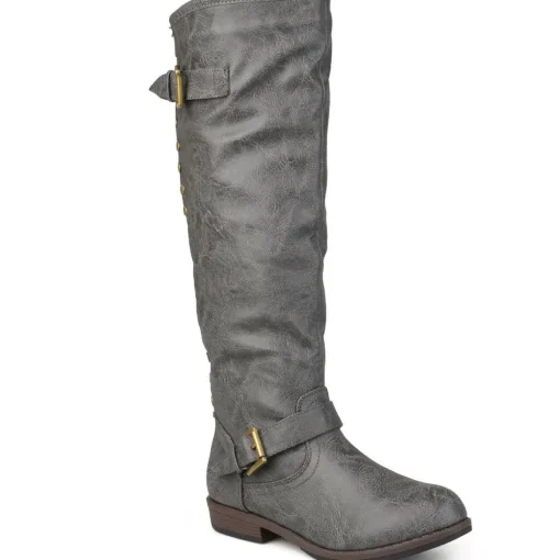 Spokane Faux Leather Wide Calf Knee-High Boots