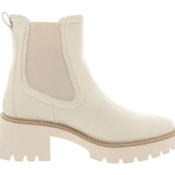 Stretch Faux Leather Chelsea Boots