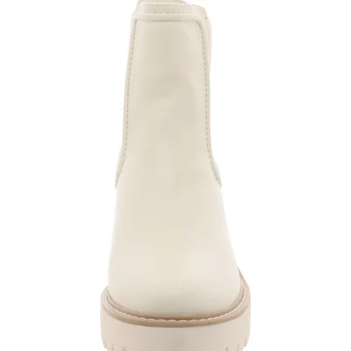 Stretch Faux Leather Chelsea Boots