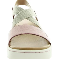 Stretch Leather Platform Sandals