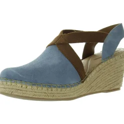 Stretch Leather Wedge Sandals