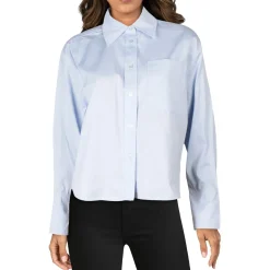 Striped Cotton Button-Down Top