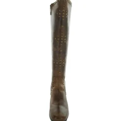 Studded Leather Knee-High Boots