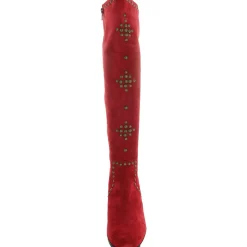 Studded Leather Knee-High Boots