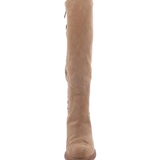 Suede Almond Toe Knee-High Boots