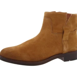 Suede Block Heel Ankle Boots