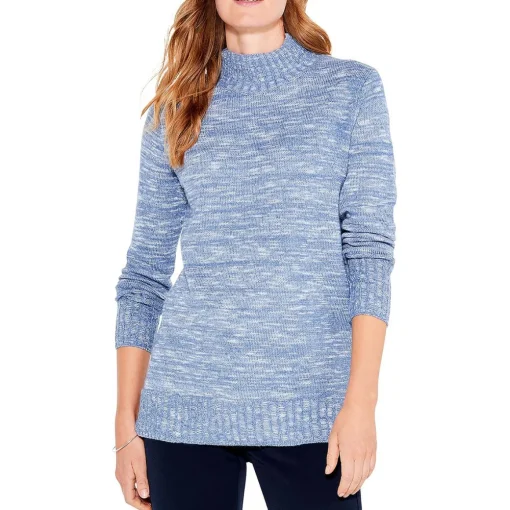 Sun Turn Knit Mock Neck Pullover Sweater