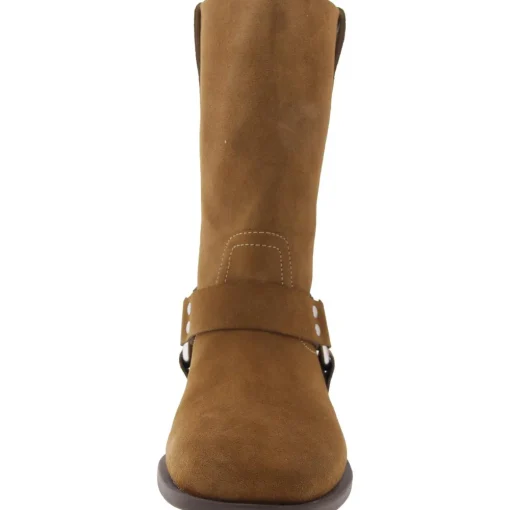 TARA Belted Suede Mid-Calf Boots