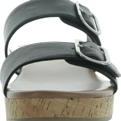 Temppestt Open Toe Double Buckl Slide Sandals