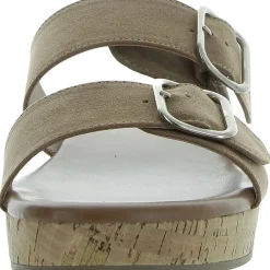 Temppestt Open Toe Double Buckl Slide Sandals