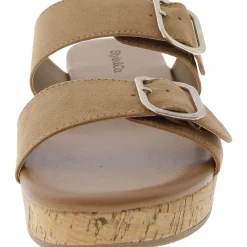 Temppestt Open Toe Double Buckl Slide Sandals