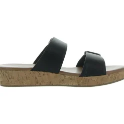 Temppestt Open Toe Double Buckl Slide Sandals