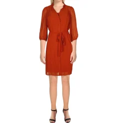 Textured Chiffon Shift Dress