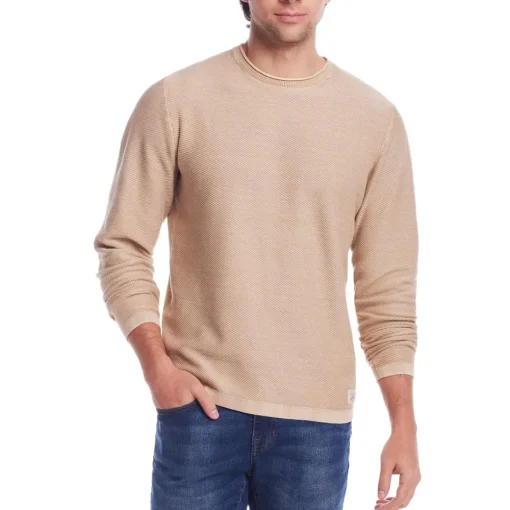 Textured Ribbed Knit Pullover Sweater