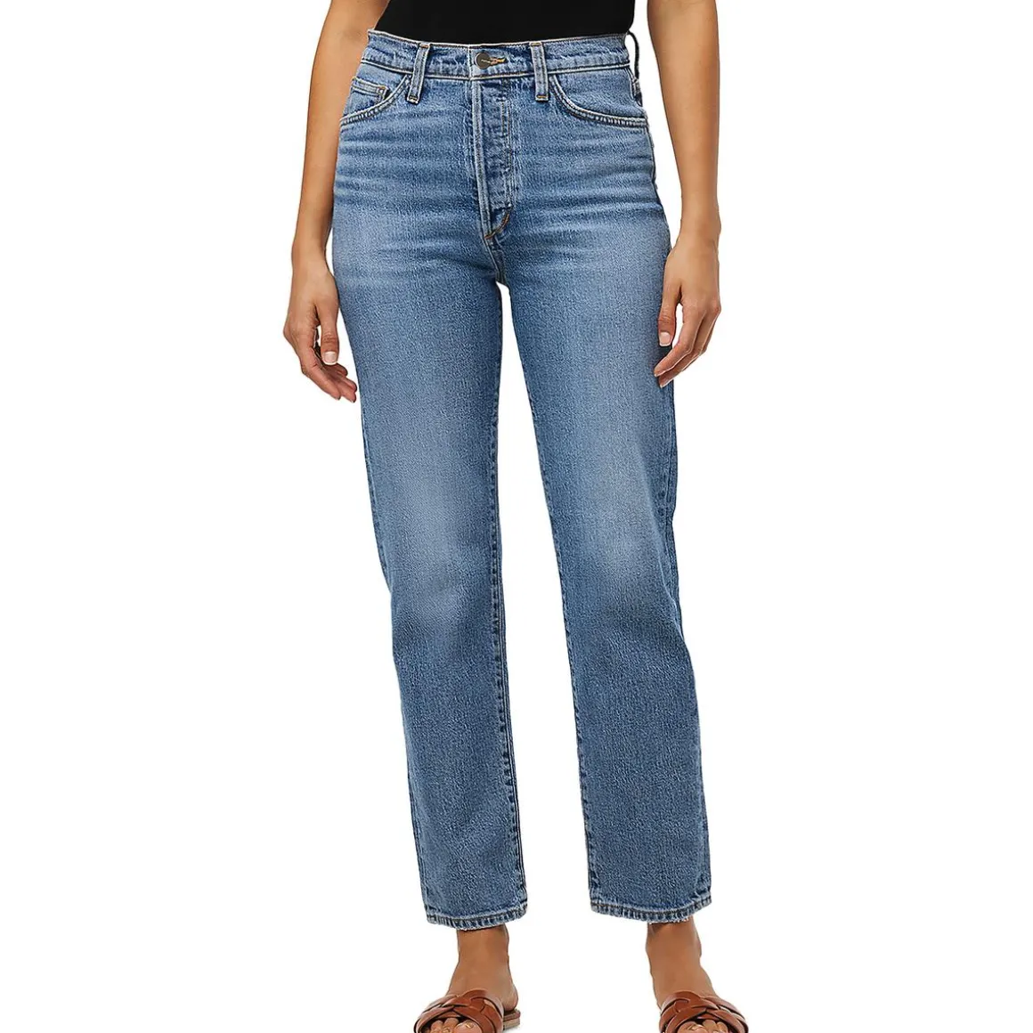 The Honor High Rise Denim Straight Leg Jeans