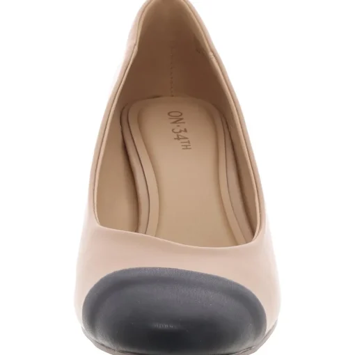 Tillyy Toe Cap Faux Leather Block Heels