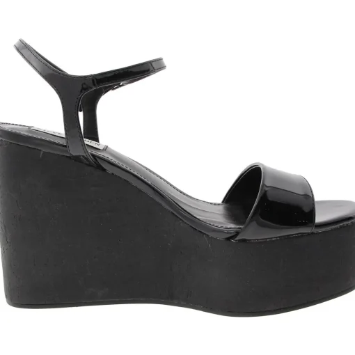 Timeout Textured Patent Wedge Sandals