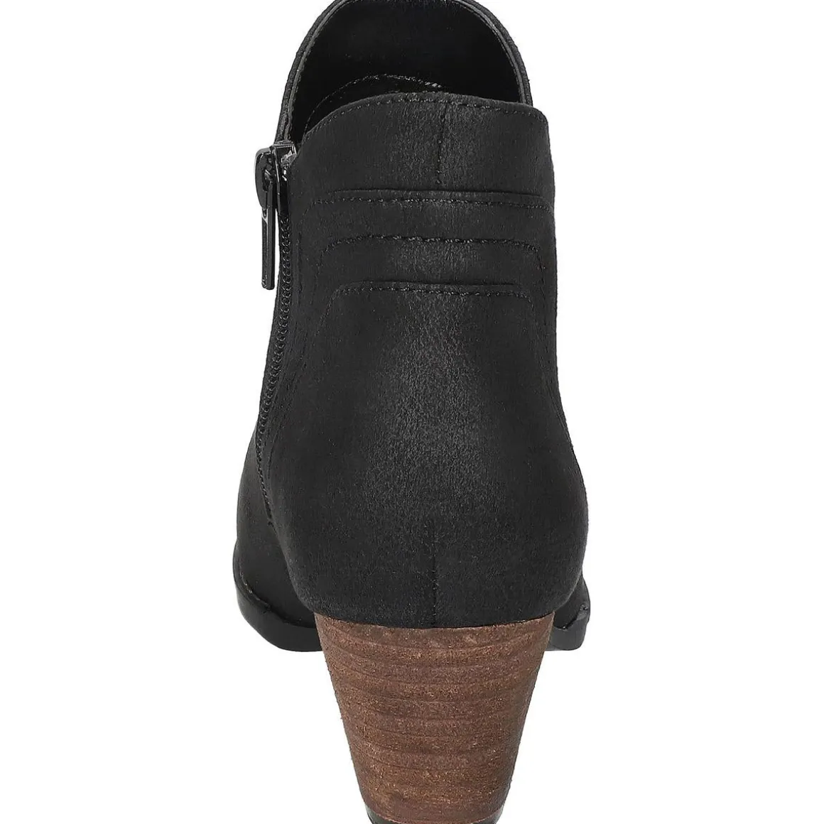 Trust Block Heel Faux Leather Ankle Boots