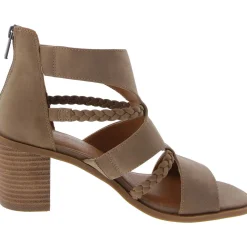 Tulina Faux Leat Zipper Block Heel