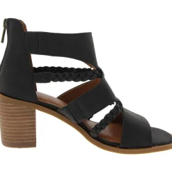 Tulina Faux Leat Zipper Block Heel