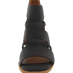 Tulina Faux Leat Zipper Block Heel