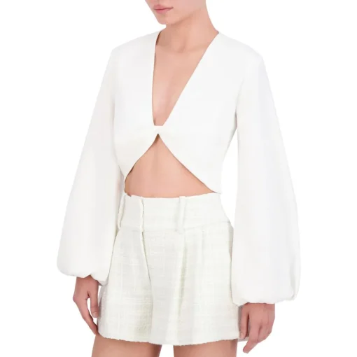 Twist front Linen Blend Cropped