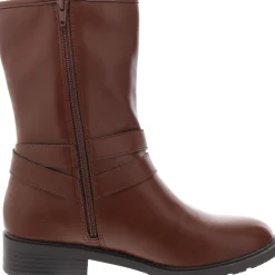 Valeriee Faux Leather Solid Mid-Calf Boots
