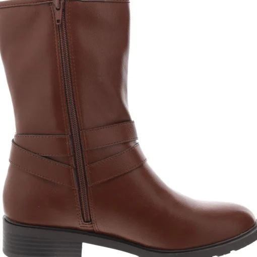 Valeriee Faux Leather Solid Mid-Calf Boots